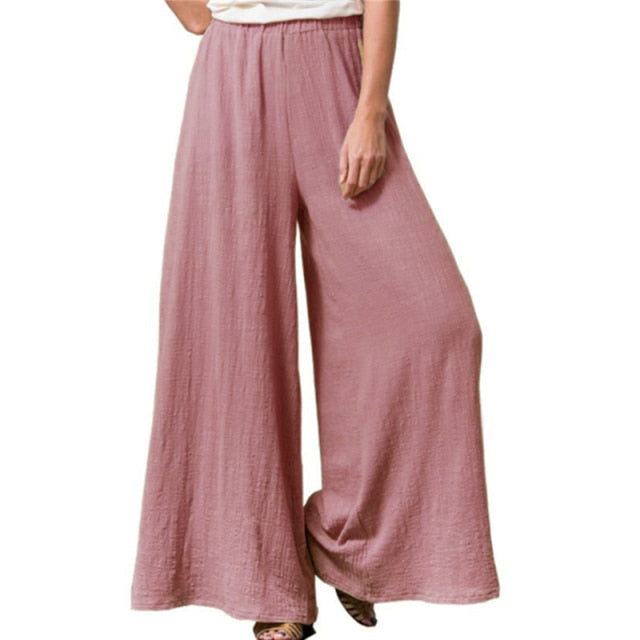 LLYGE Wide Leg High Waist Drawstring Loose Casual Ladies Pants