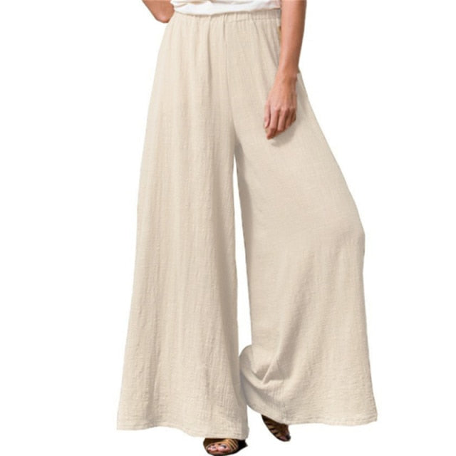 LLYGE Wide Leg High Waist Drawstring Loose Casual Ladies Pants