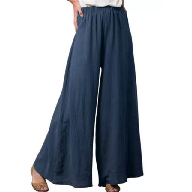 LLYGE Wide Leg High Waist Drawstring Loose Casual Ladies Pants
