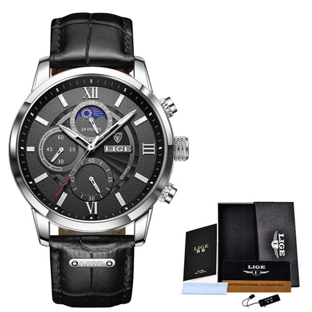 Men Wrist Leather Quartz Watch