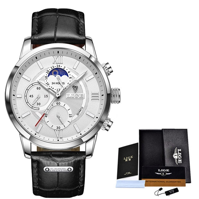 Men Wrist Leather Quartz Watch