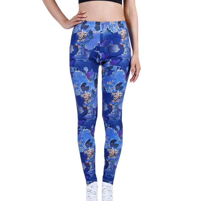 YSDNCHI 2021 Camouflage Womens for Leggins Graffiti Style Slim Stretch Trouser Army Green Leggings Deportes Pants K085