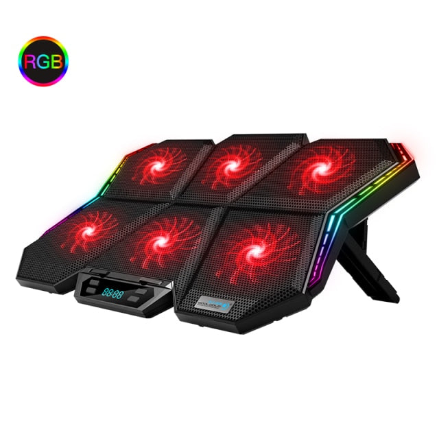 C2C Gaming Led Screen Laptop Cooling with Six Fan and 2 USB Ports