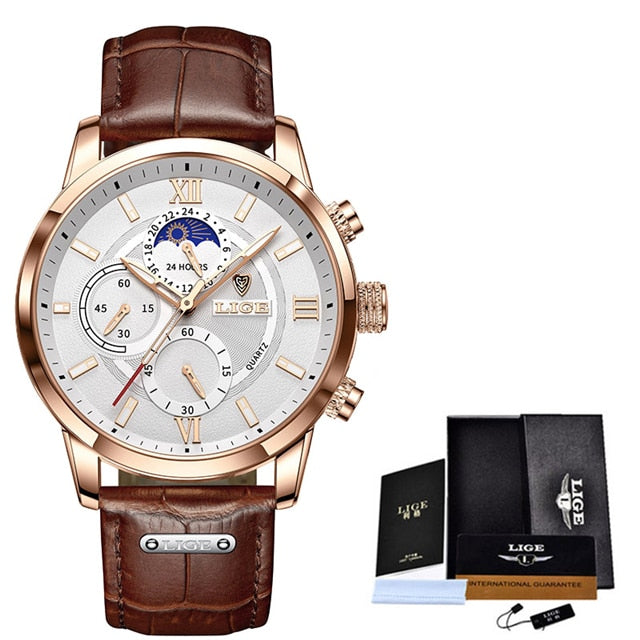 Men Wrist Leather Quartz Watch