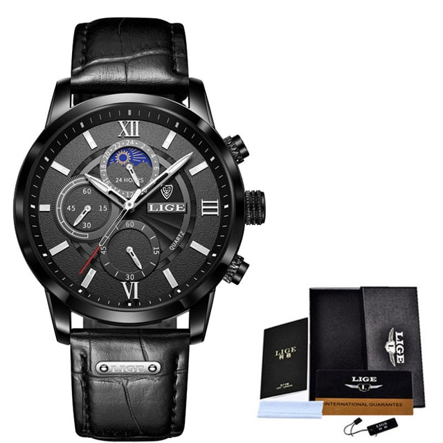 Men Wrist Leather Quartz Watch