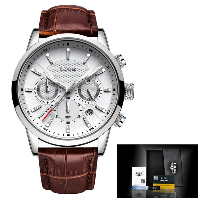 Men Wrist Leather Quartz Watch