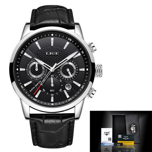 Men Wrist Leather Quartz Watch