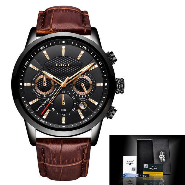 Men Wrist Leather Quartz Watch