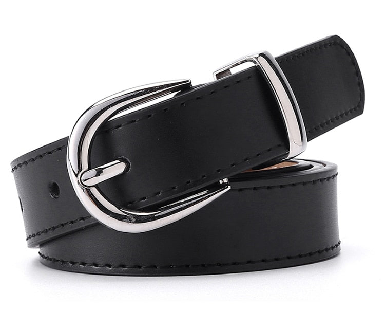 Ladies Luxury Brand Belt Designer's Leather High Quality Fashion Alloy Buckle