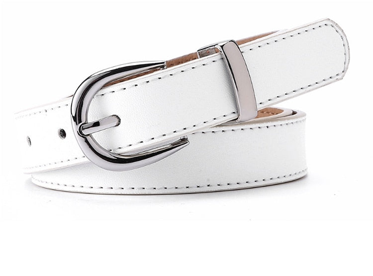 Ladies Luxury Brand Belt Designer's Leather High Quality Fashion Alloy Buckle