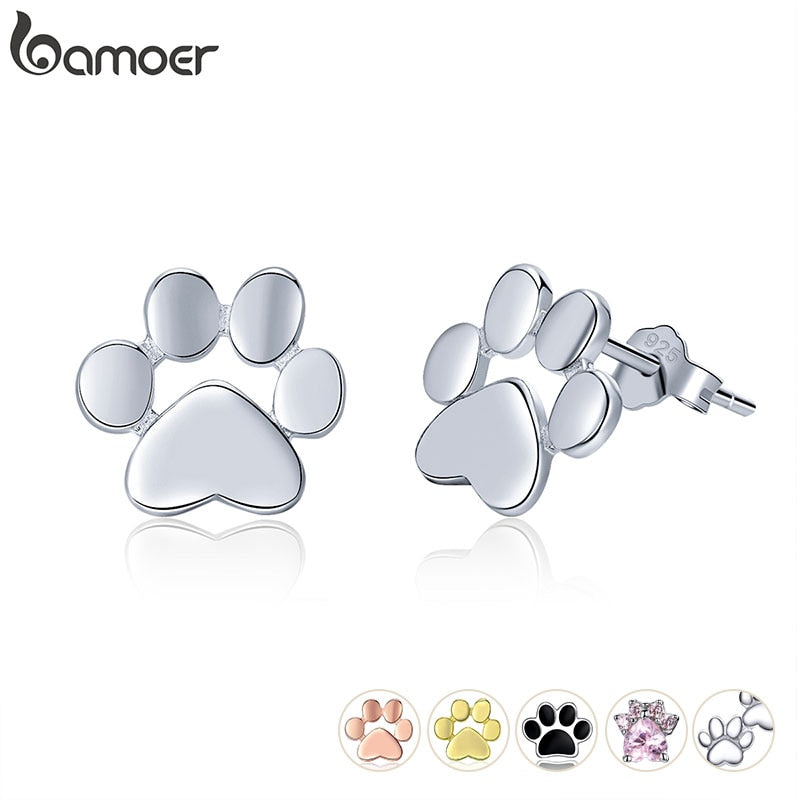 C2C Mall-925 Sterling Silver Paw Stud Earrings for Women