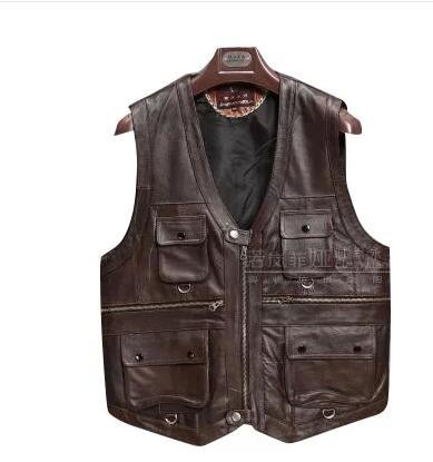 C2C Leather Motorcycle Mens Vest