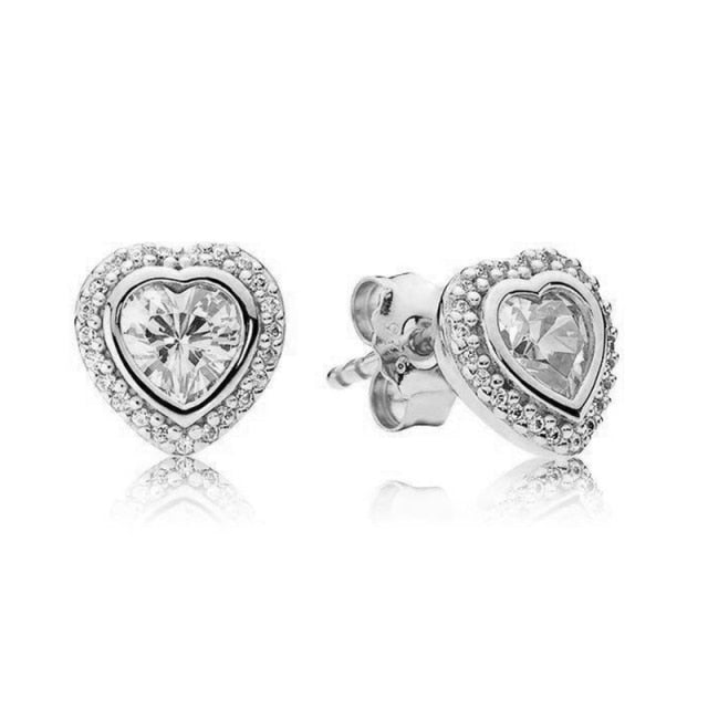 Rose Gold & Silver Stud Earrings For Ladies-Anti Allergy