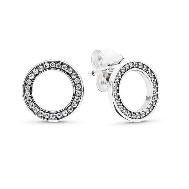 Rose Gold & Silver Stud Earrings For Ladies-Anti Allergy