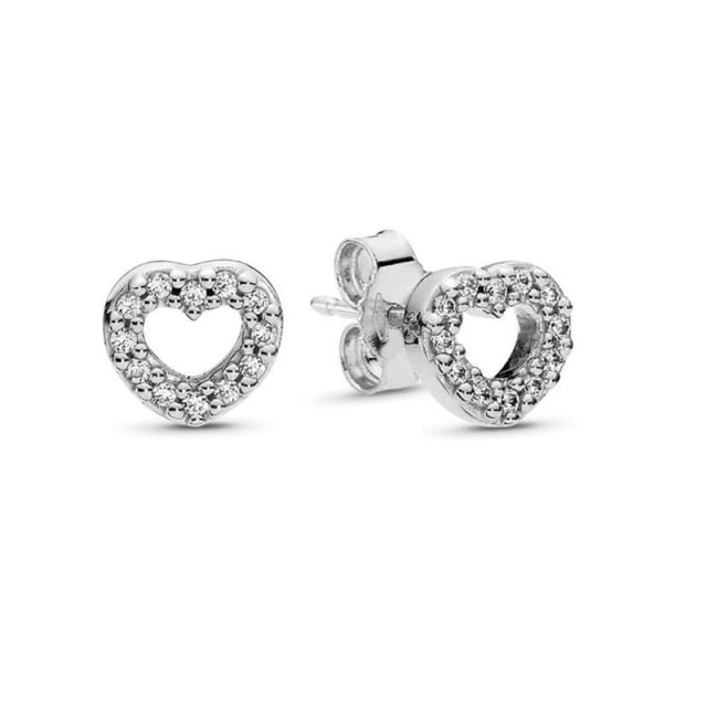 Rose Gold & Silver Stud Earrings For Ladies-Anti Allergy
