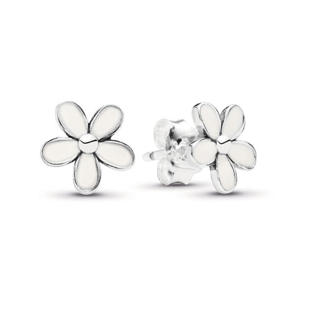 Rose Gold & Silver Stud Earrings For Ladies-Anti Allergy