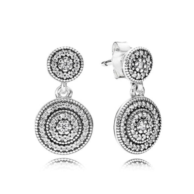 Rose Gold & Silver Stud Earrings For Ladies-Anti Allergy