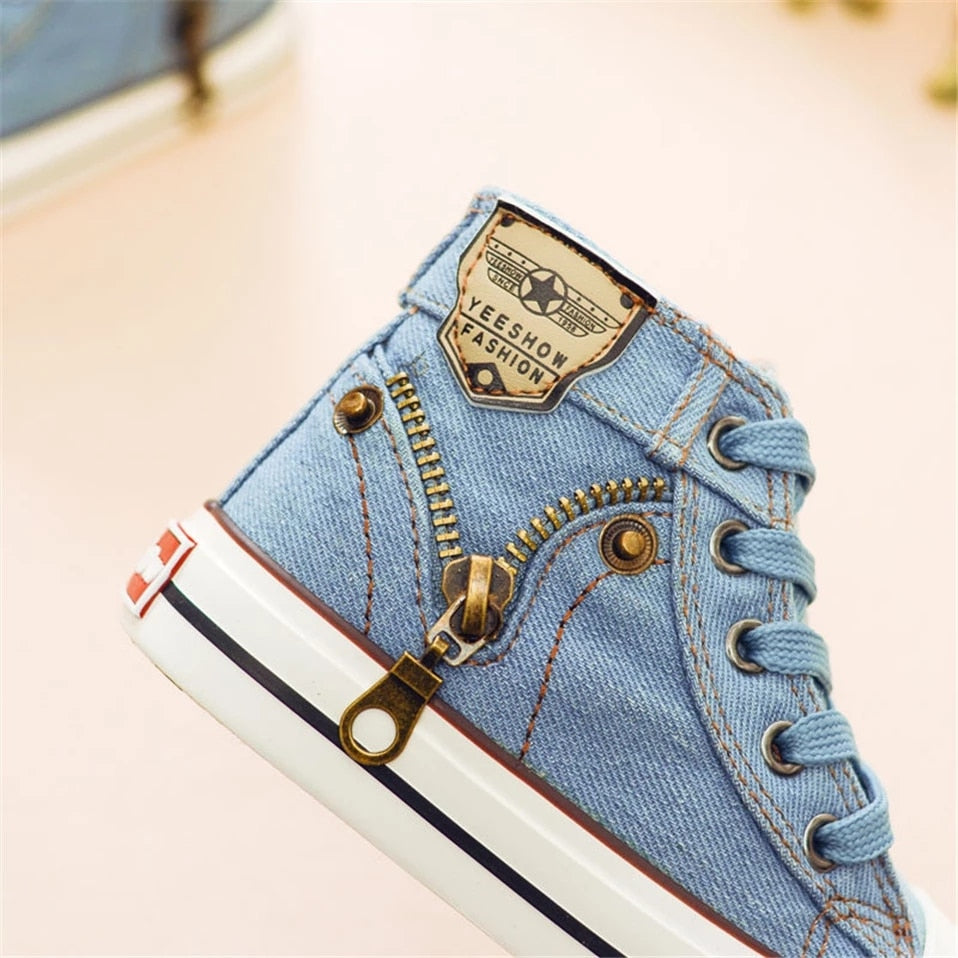 Sneakers Kids Boys Sports Running Shoes Breathable Denim