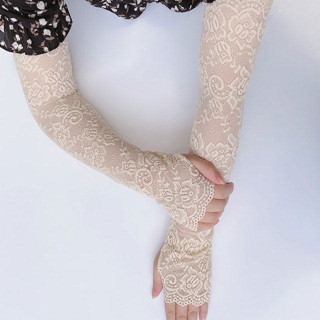 C2C Winter Women Arm Warmers Knitted Woolen Fingerless Gloves
