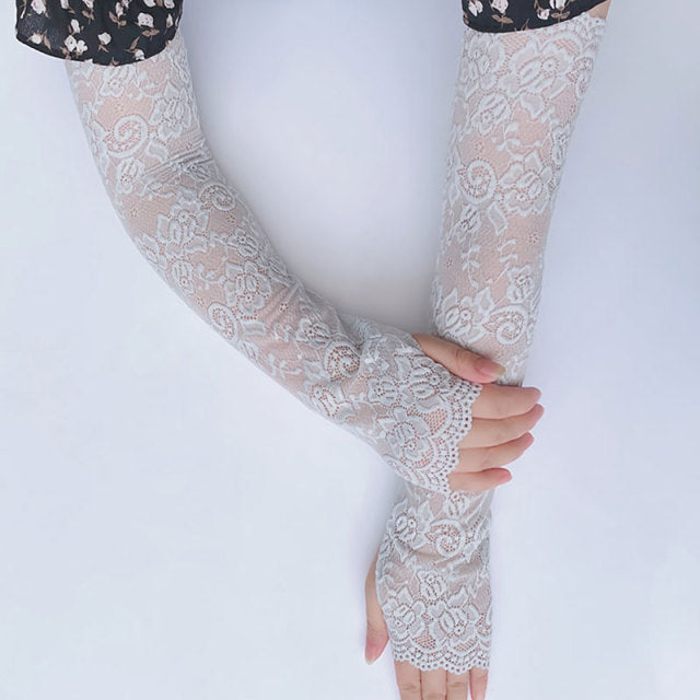 C2C Winter Women Arm Warmers Knitted Woolen Fingerless Gloves
