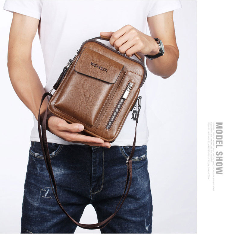 Passionfancy Vintage Crossbody Leather Men Handbag