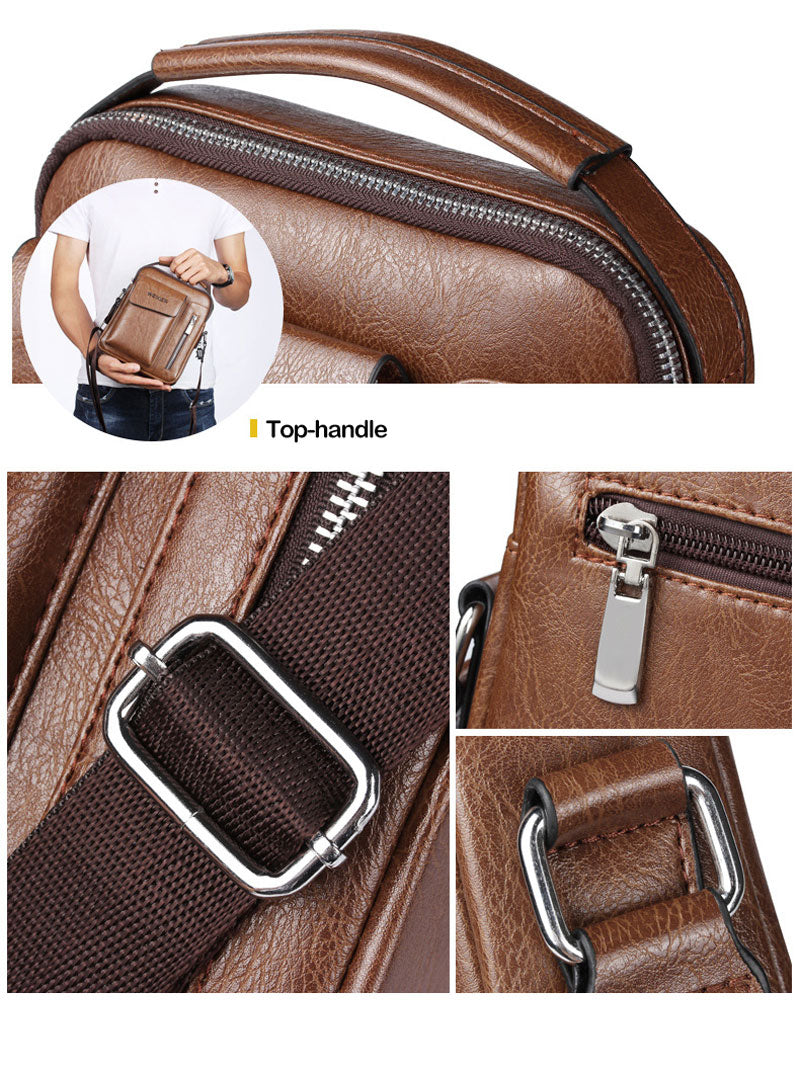 Passionfancy Vintage Crossbody Leather Men Handbag