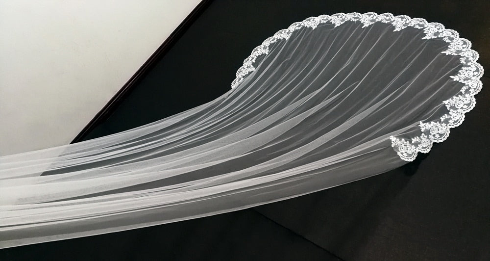 C2C Mall-Cathedral Wedding Long Edge Bridal Veil