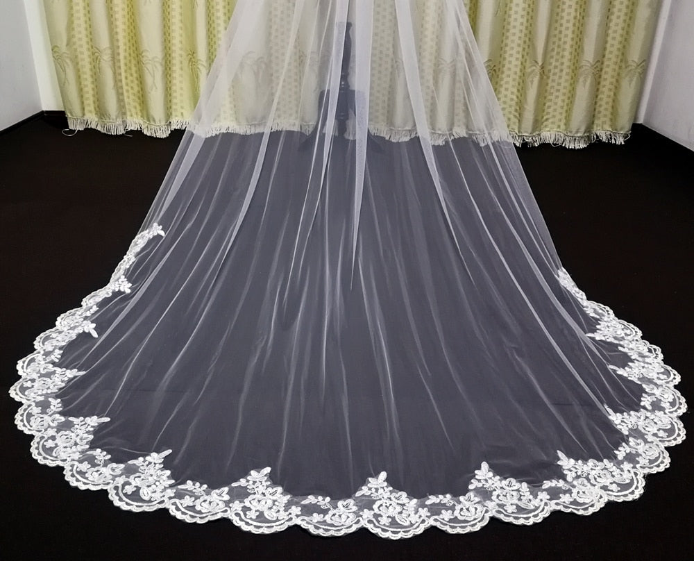 C2C Mall-Cathedral Wedding Long Edge Bridal Veil