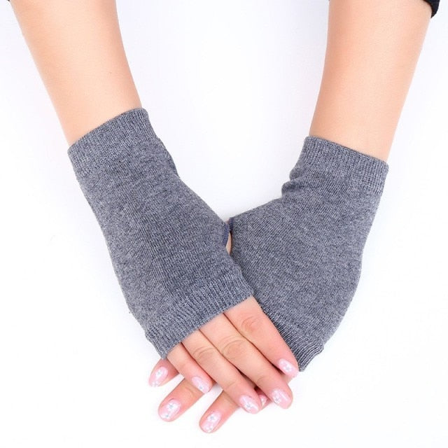 C2C Warm Thickening Woman Gloves Knitted Flip Fingerless Exposed