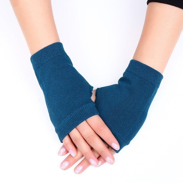 C2C Warm Thickening Woman Gloves Knitted Flip Fingerless Exposed