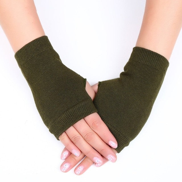 C2C Warm Thickening Woman Gloves Knitted Flip Fingerless Exposed