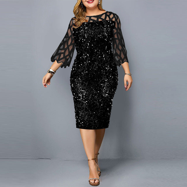 Top Quality Plus Size Gift for Mother Of The Bride Dresses Women Half Sleeve Tea Length Wedding Guest Evening Dress Party Gown