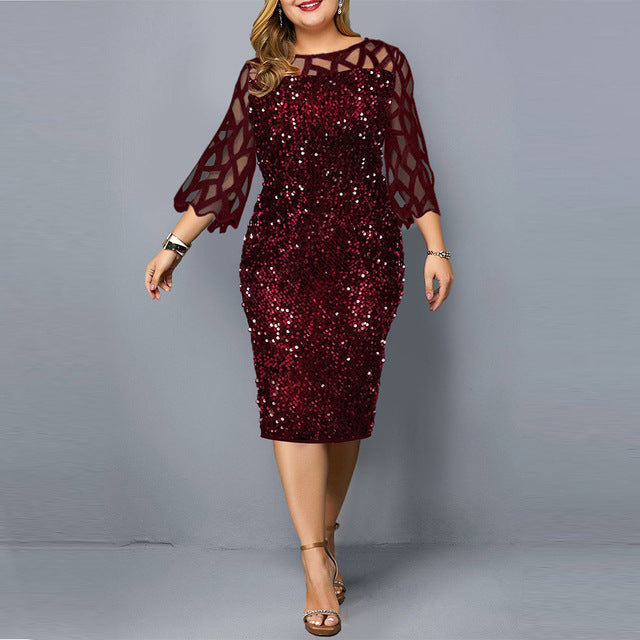 Top Quality Plus Size Gift for Mother Of The Bride Dresses Women Half Sleeve Tea Length Wedding Guest Evening Dress Party Gown