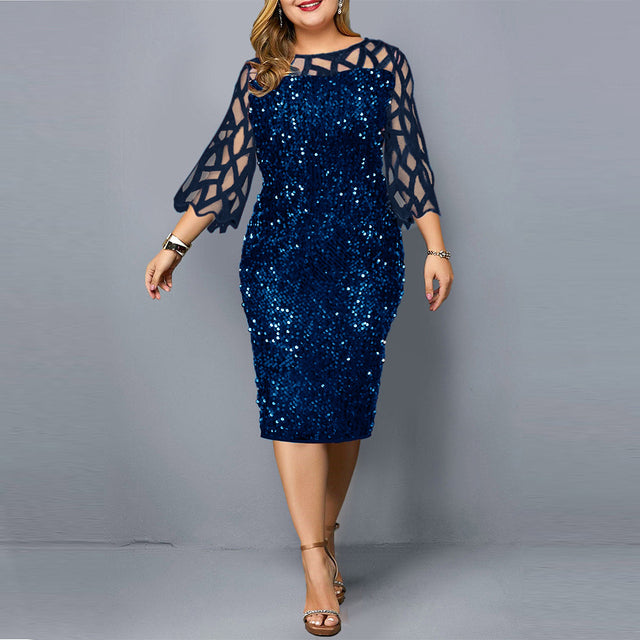 Top Quality Plus Size Gift for Mother Of The Bride Dresses Women Half Sleeve Tea Length Wedding Guest Evening Dress Party Gown