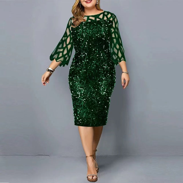 Top Quality Plus Size Gift for Mother Of The Bride Dresses Women Half Sleeve Tea Length Wedding Guest Evening Dress Party Gown