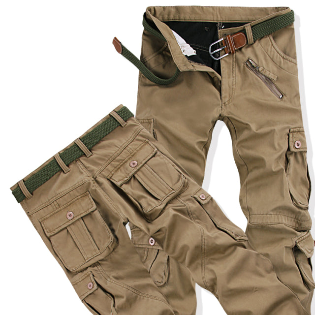 Men’s Winter Pant Thick Warm Cargo Pant Casual Fleece Pocket Fur Trouser Plus Size Brushed Fashion Loose Baggy Joger Worker Male