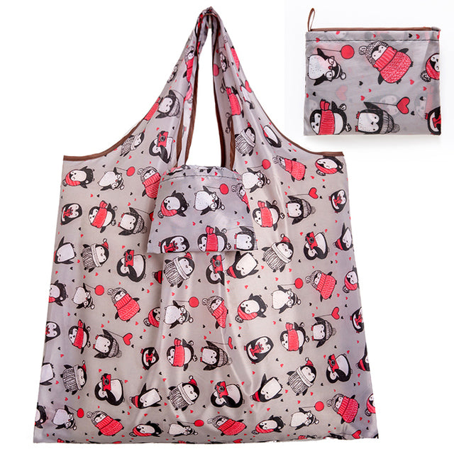 Big Size Thick Nylon Large Tote ECO Reusable Polyester Portable Shoulder Women&#39;s Handbags Folding Pouch Shopping Bag Foldable